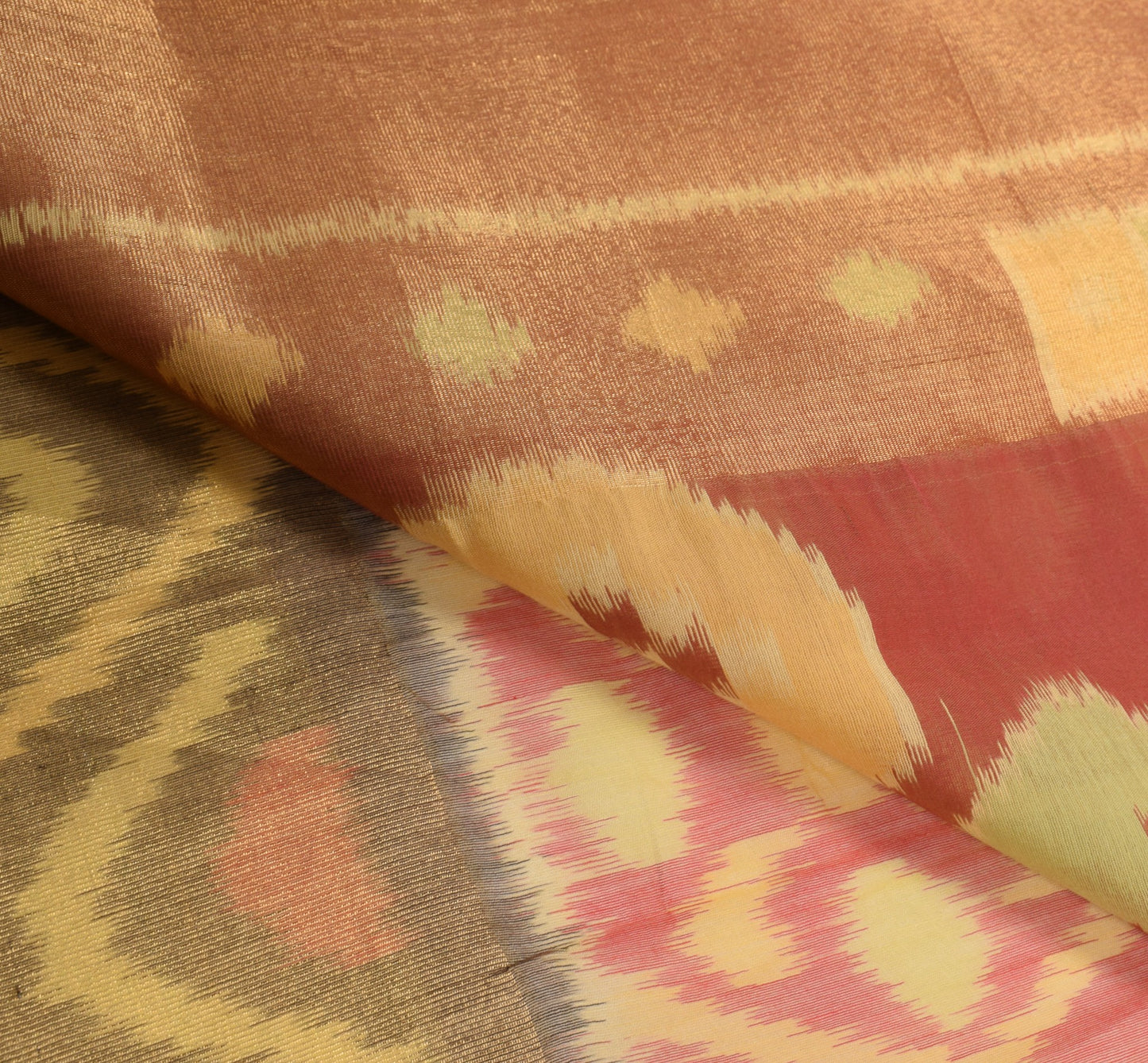 Sushila Vintage Red Saree 100% Pure Cotton Silk Hand Woven Pochampally Ikat Sari