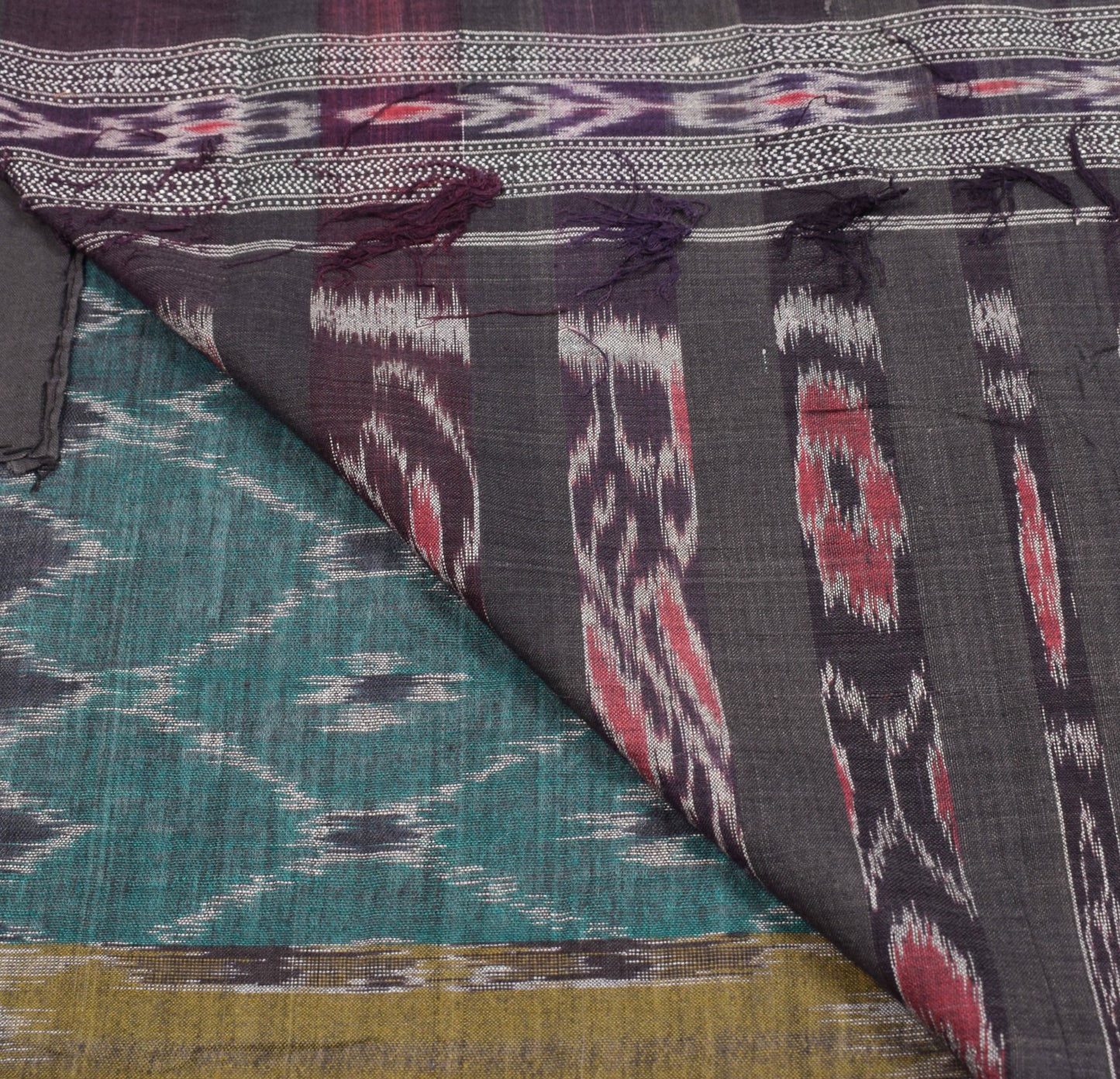 Sushila Vintage Bottle Green Sari Sambalpuri Handloom Mania Bandha Cotton Saree