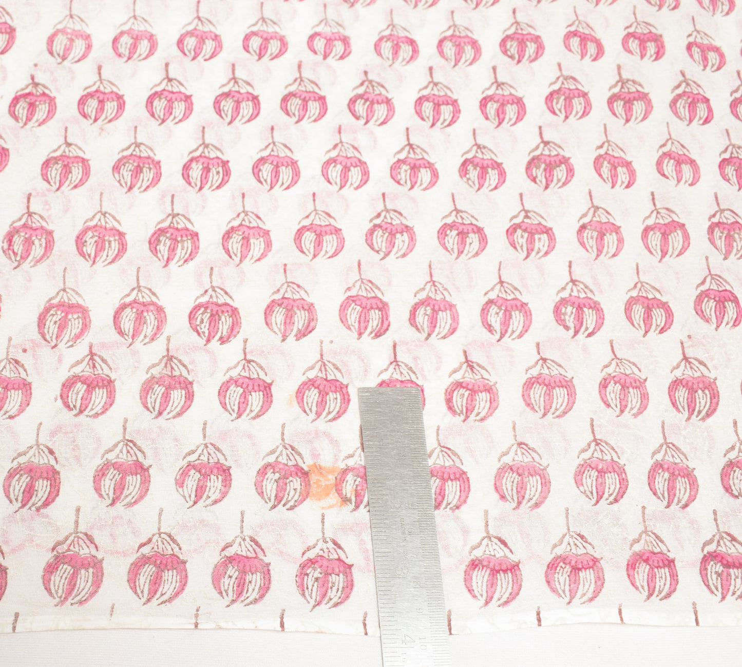 Sushila Vintage White Floral Saree Pure Cotton Block Print Cutwork Sari Fabric