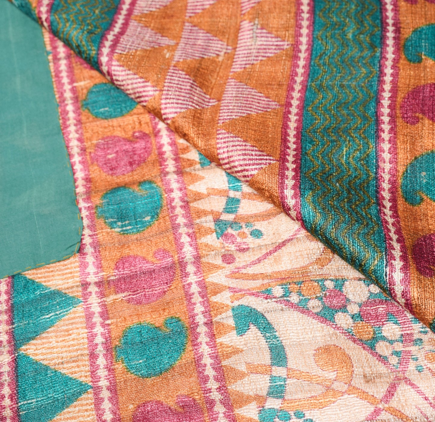 Sushila Vintage Cream Heavy Sarees Pure Handloom Khadi Print Woven Sari Fabric