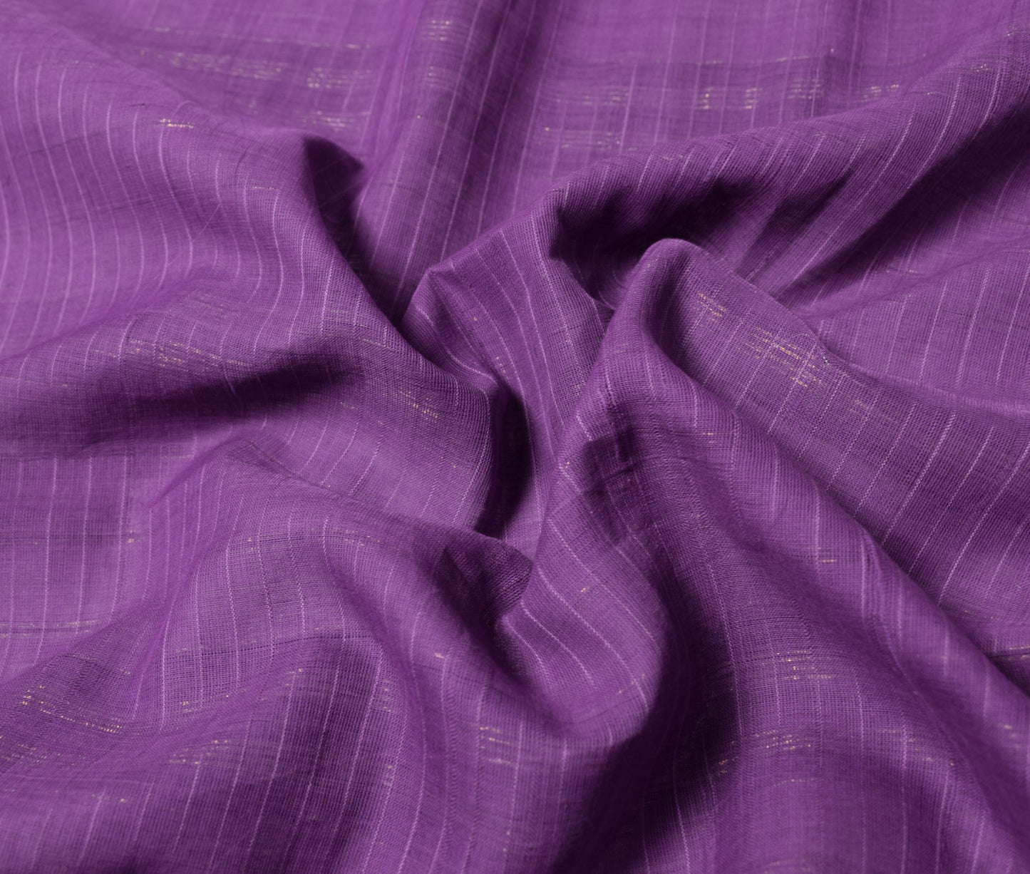 Sushila Vintage Purple Handloom Saree Checks Woven Pure Cotton 6 YardSari Fabric