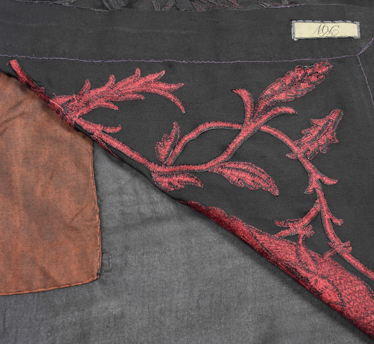Sushila Vintage Black HEAVY Saree 100% Pure Silk Peacock Embroidered Sari Fabric