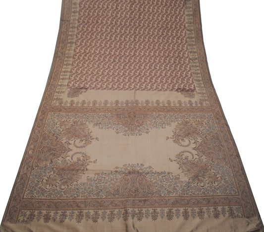 Sushila Vintage 100% Pure Silk Saree Floral Printed & Woven Sari Craft Fabric