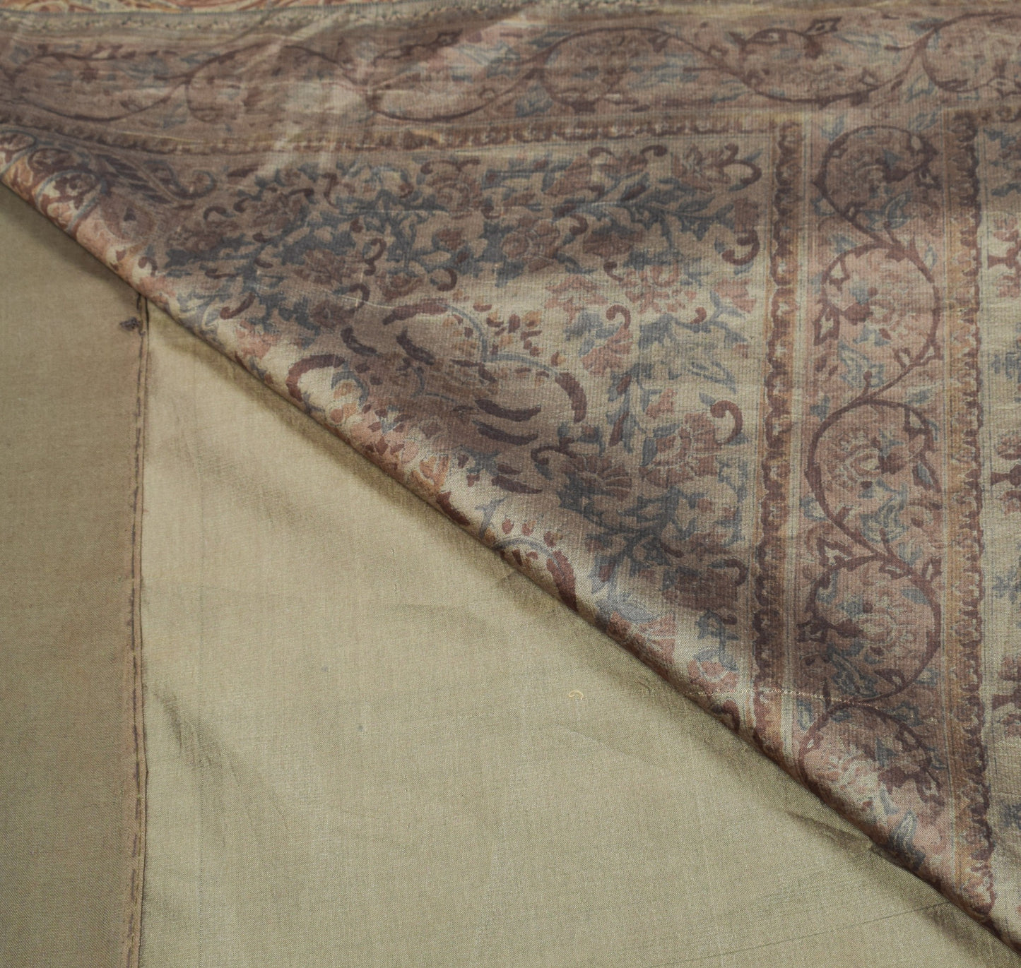 Sushila Vintage 100% Pure Silk Saree Floral Printed & Woven Sari Craft Fabric