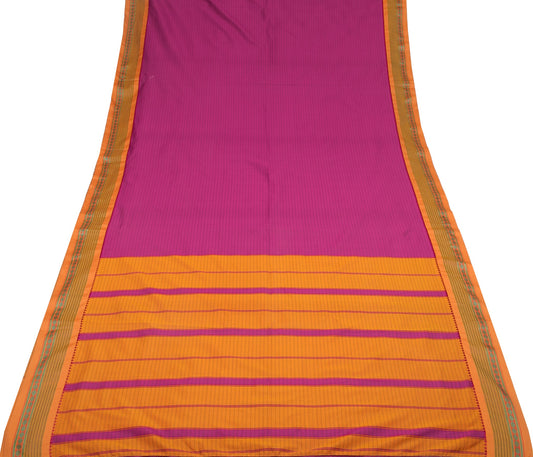 Sushila Vintage Magenta Art Silk Saree Woven Chettinad/Kandangi Sari 6 YD Fabric