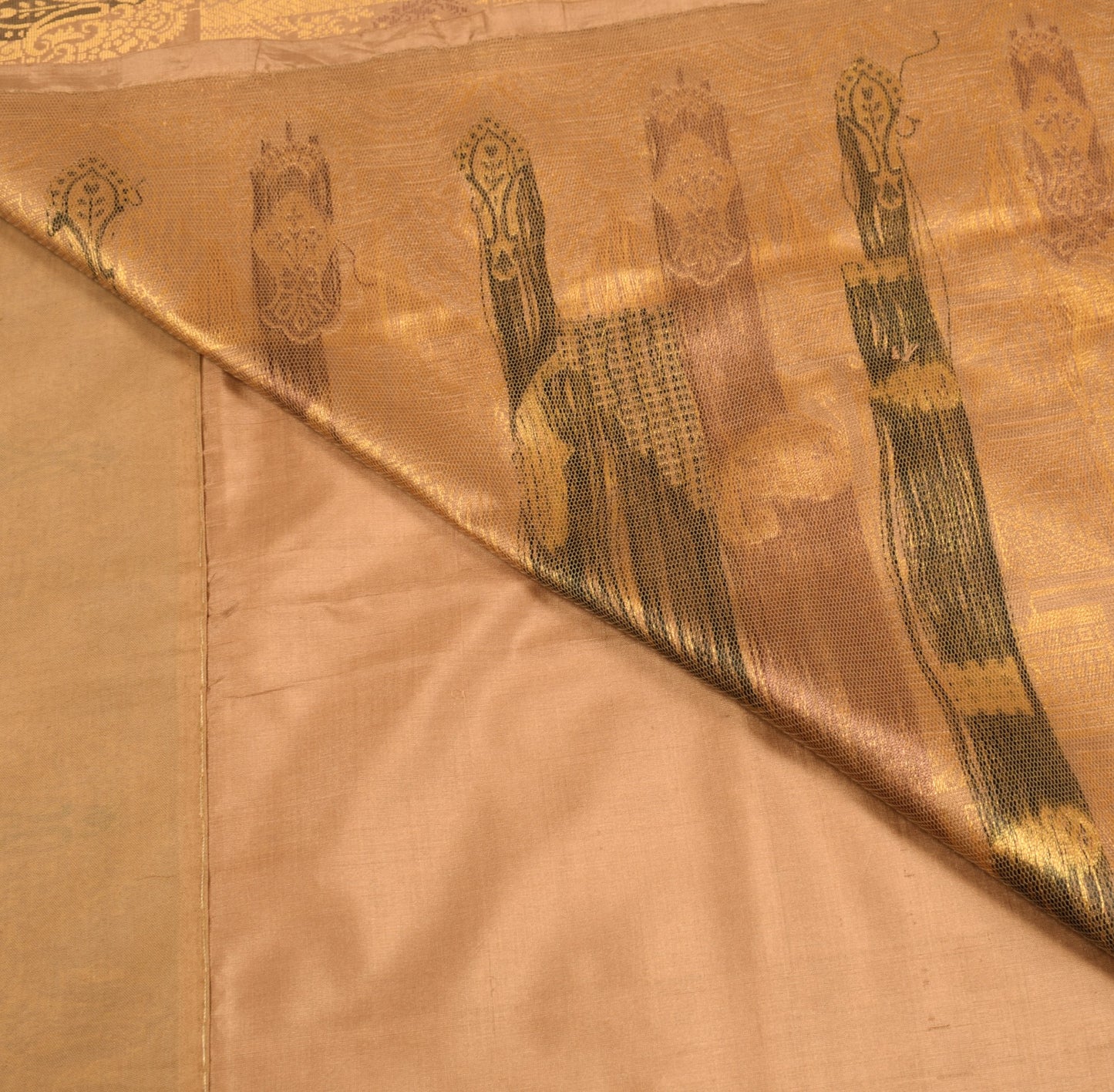 Sushila Vintage Pure Banarasi Silk Saree Paisley Woven Brown Soft Sari Fabric