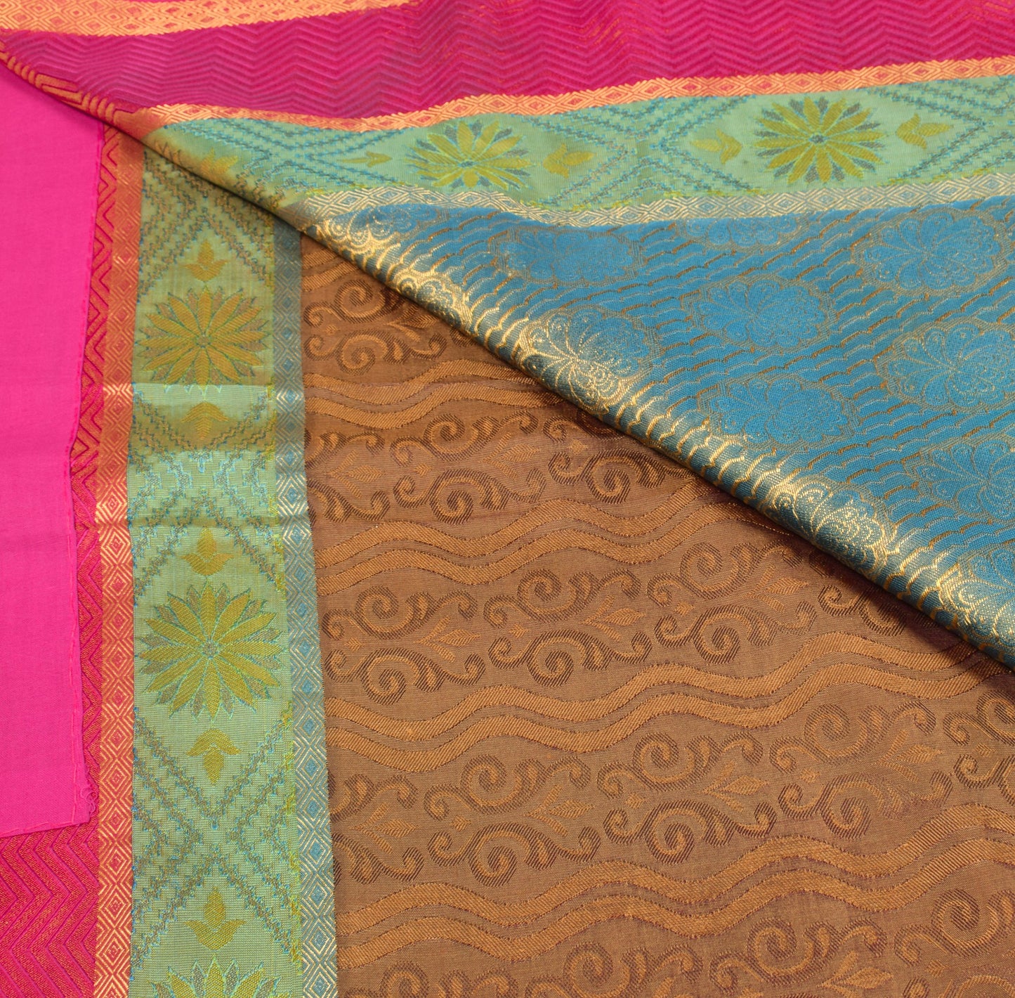Sushila Vintage Pure Kanchipuram Silk Saree Pure Silk Purple Zari Sari Fabric