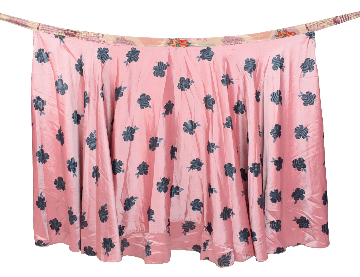 Sushila Vintage Magic Wrap Floral Art Silk Saree Reversible Skirt Beach Dress