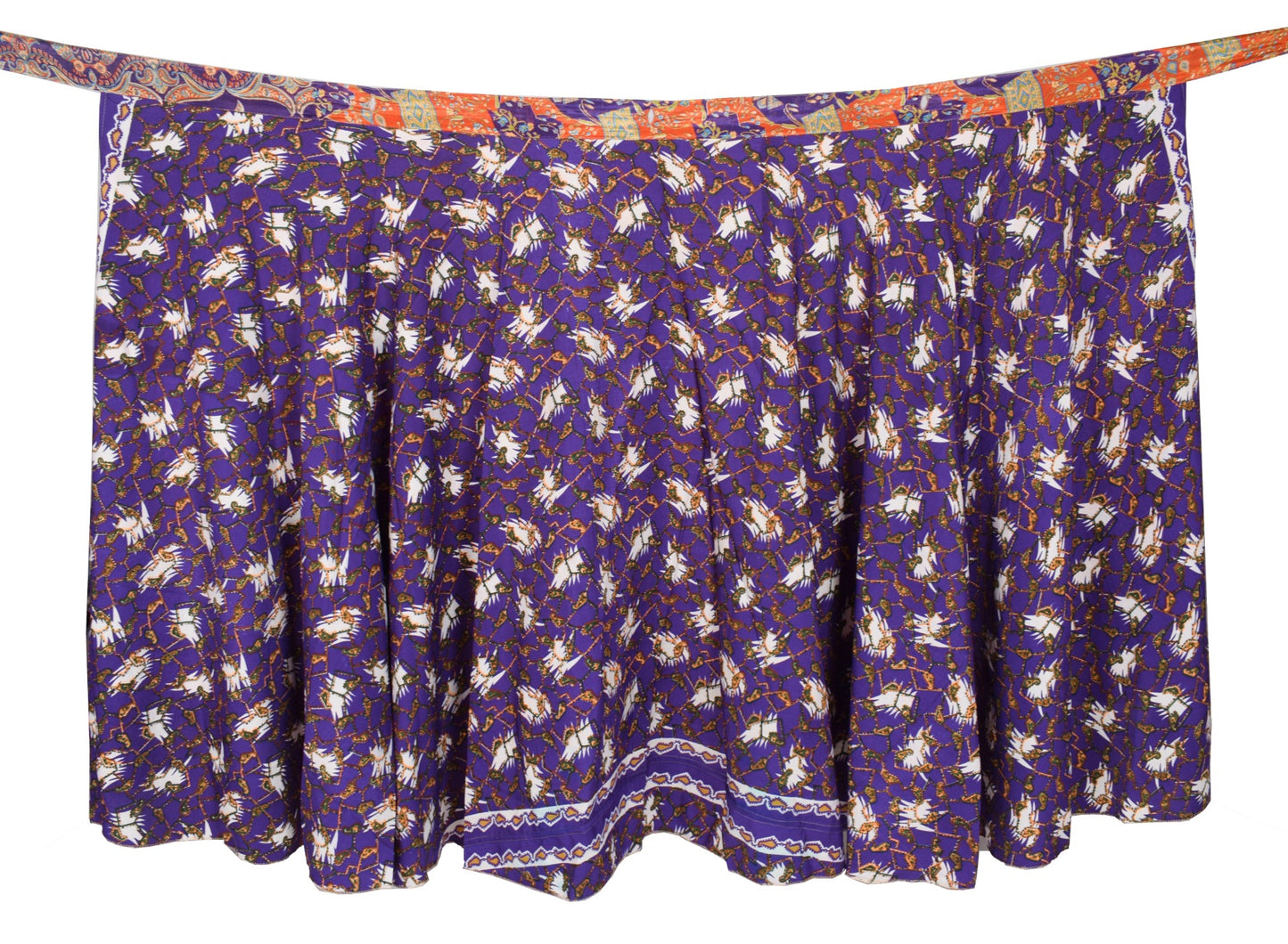 Sushila Vintage Purple Art Silk Saree Magic Wrap Reversible Skirt Beach Dress