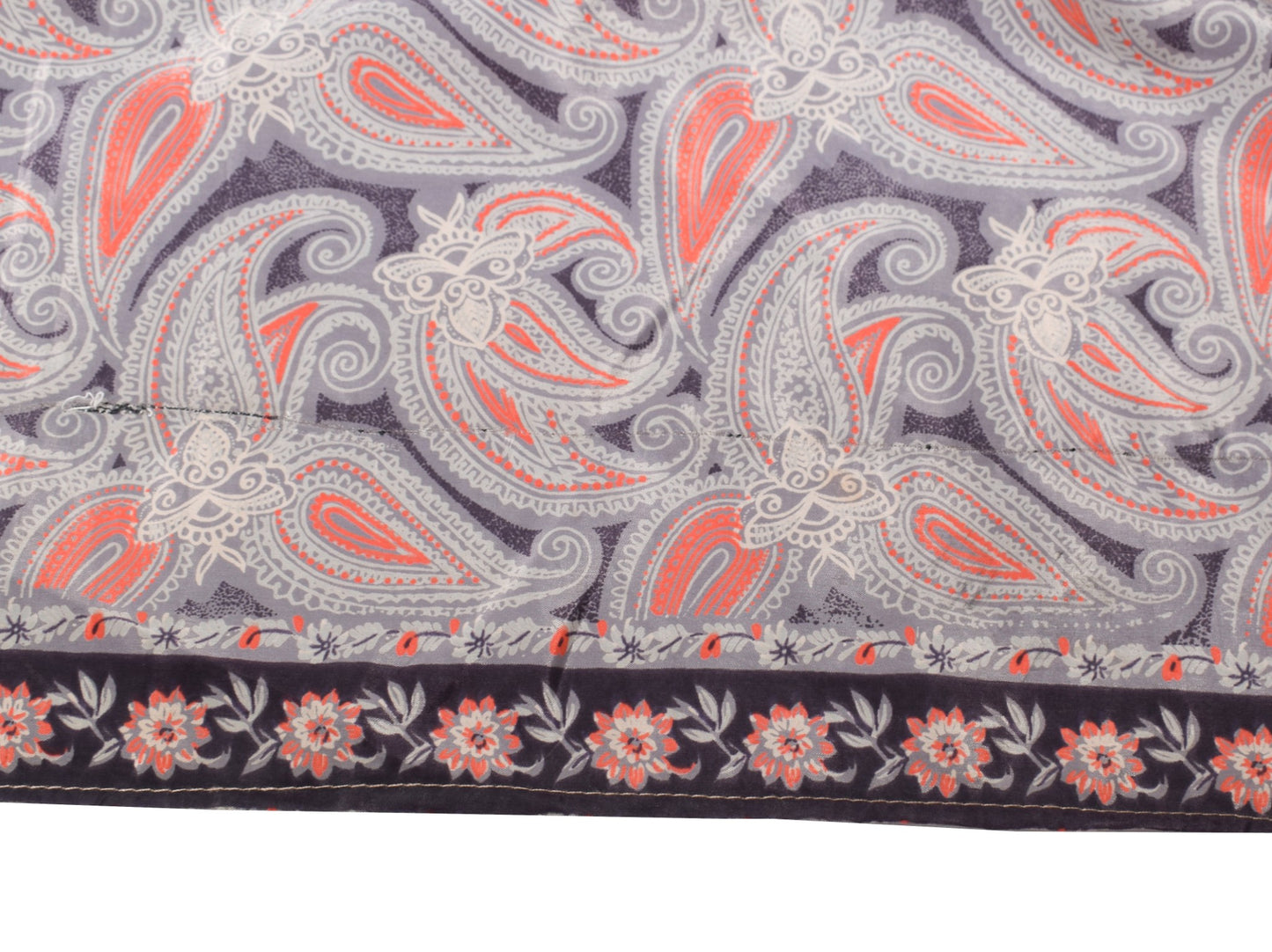 Sushila Vintage Gray Paisley Saree Magic Wrap Reversible Skirt Art Silk Beach Dress