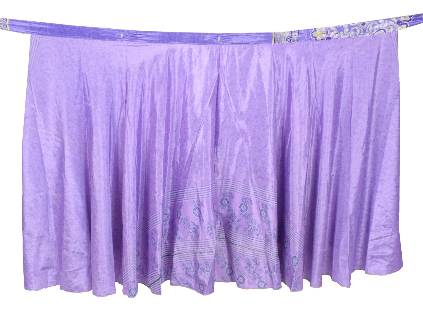 Sushila Vintage Lavender Art Silk Saree Magic Wrap Reversible Skirt Beach Dress