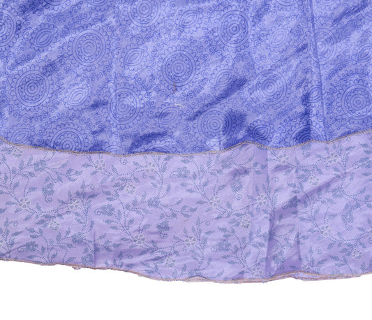 Sushila Vintage Lavender Saree Magic Wrap Reversible Skirt Art Silk Beach Dress