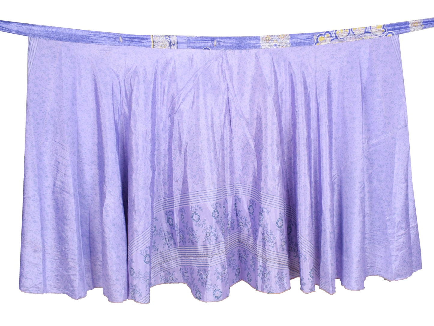 Sushila Vintage Lavender Saree Magic Wrap Reversible Skirt Art Silk Beach Dress
