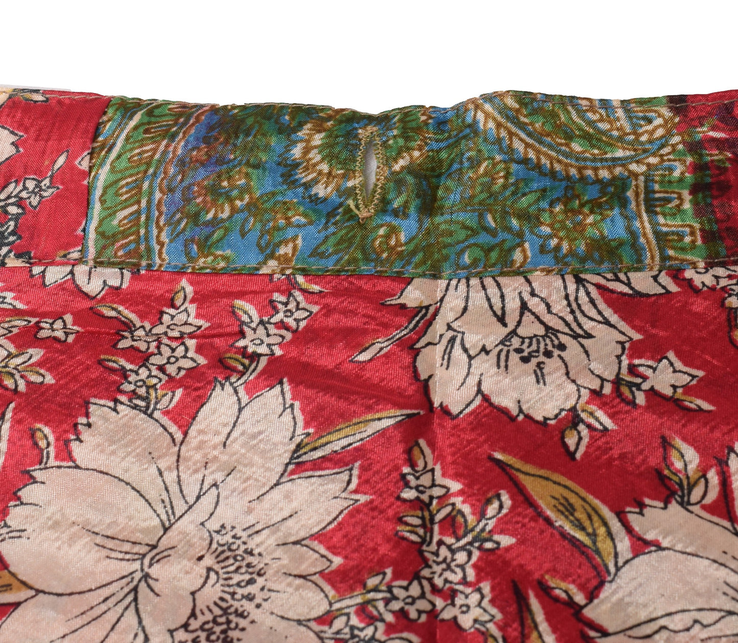 Sushila Vintage ArtSilk Saree Magic Wrap Reversible Skirt Beach Dress Red Floral
