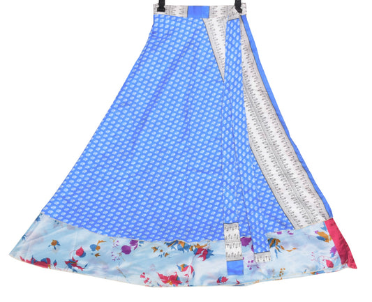 Sushila Vintage Saree Magic Wrap Reversible Skirt Beach Dress Art Silk Hippie