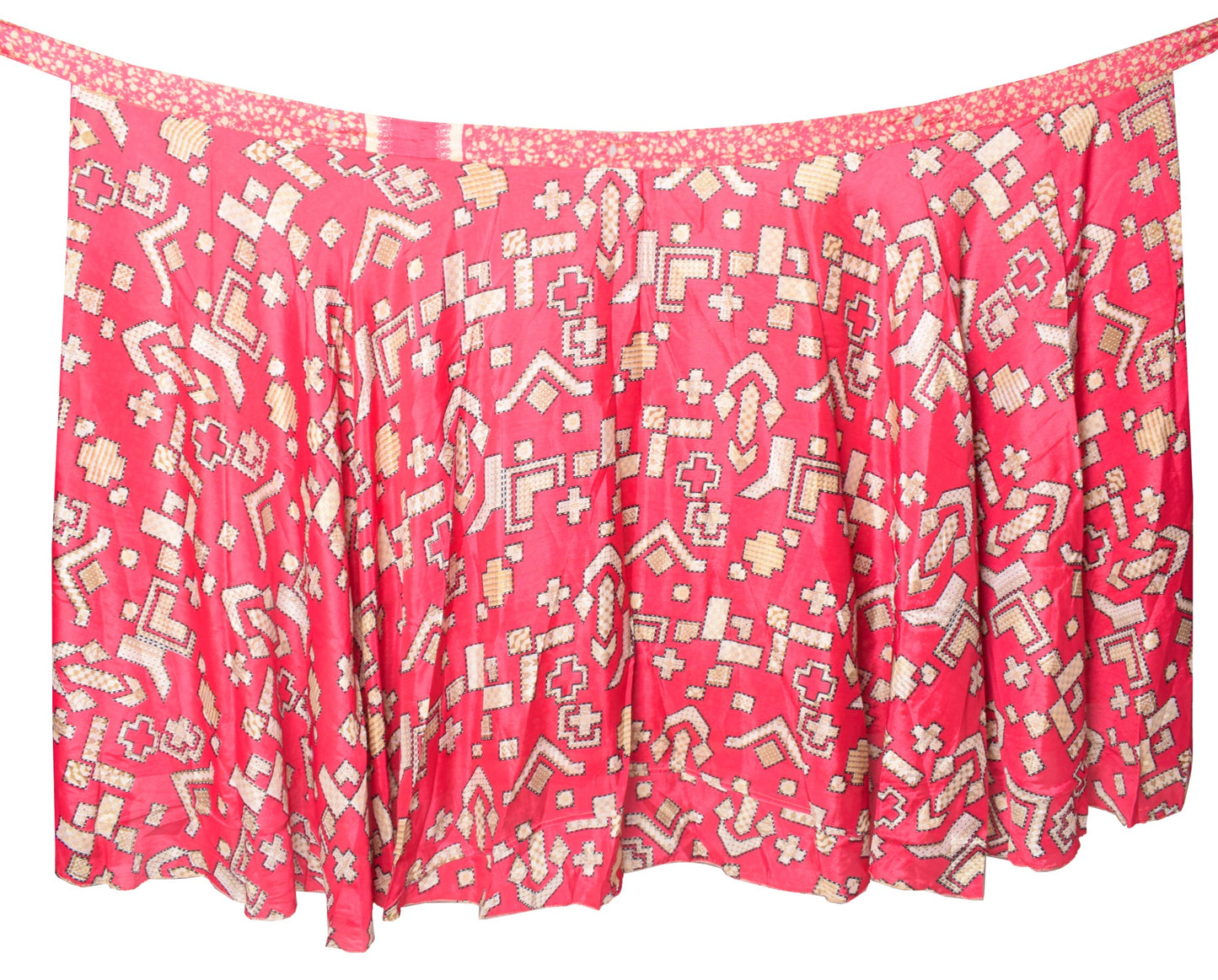Sushila Vintage Silk Saree Magic Wrap Reversible Skirt Beach Dress Magenta Boho