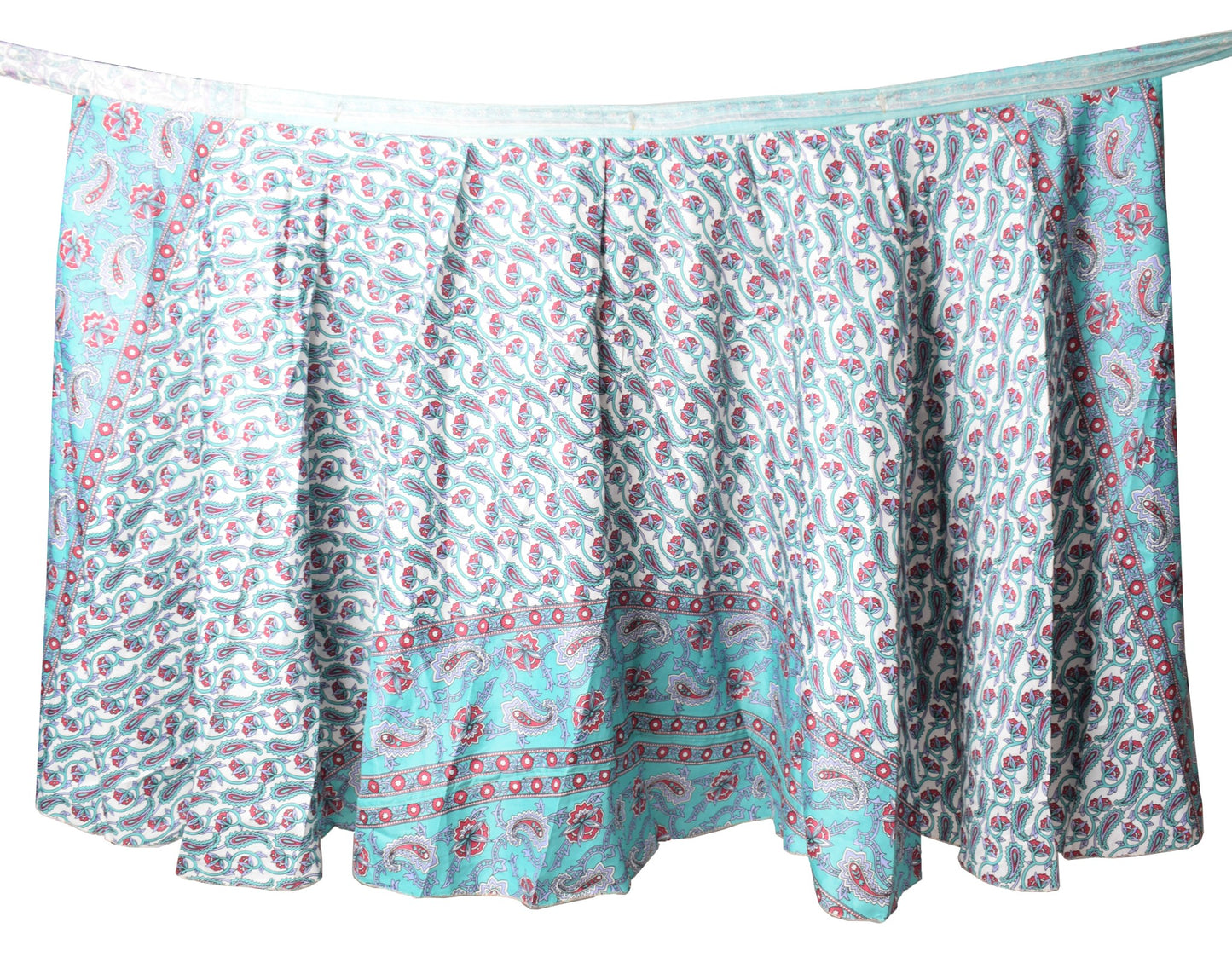 Sushila Vintage Floral Silk Saree Magic Wrap Reversible Skirt Beach Dress Boho