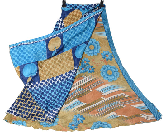 Sushila Vintage Silk Saree Magic Wrap Handmade Reversible Skirt Beach Dress Boho