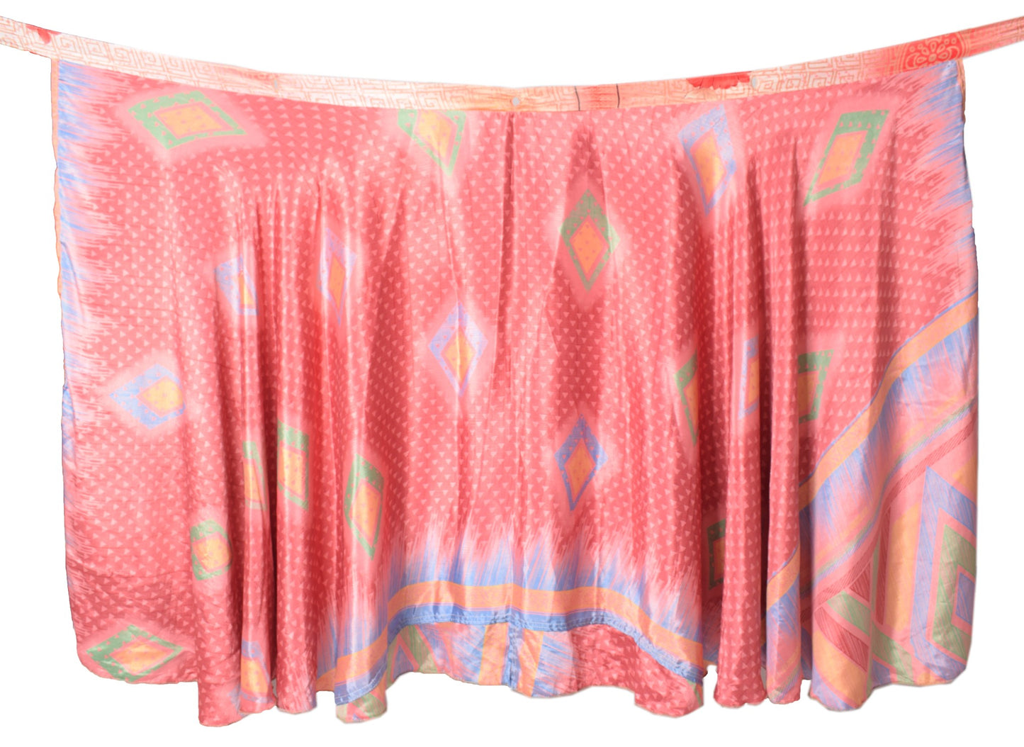 Sushila Vintage Silk Saree Magic Wrap Reversible Skirt Beach Dress Printed Boho