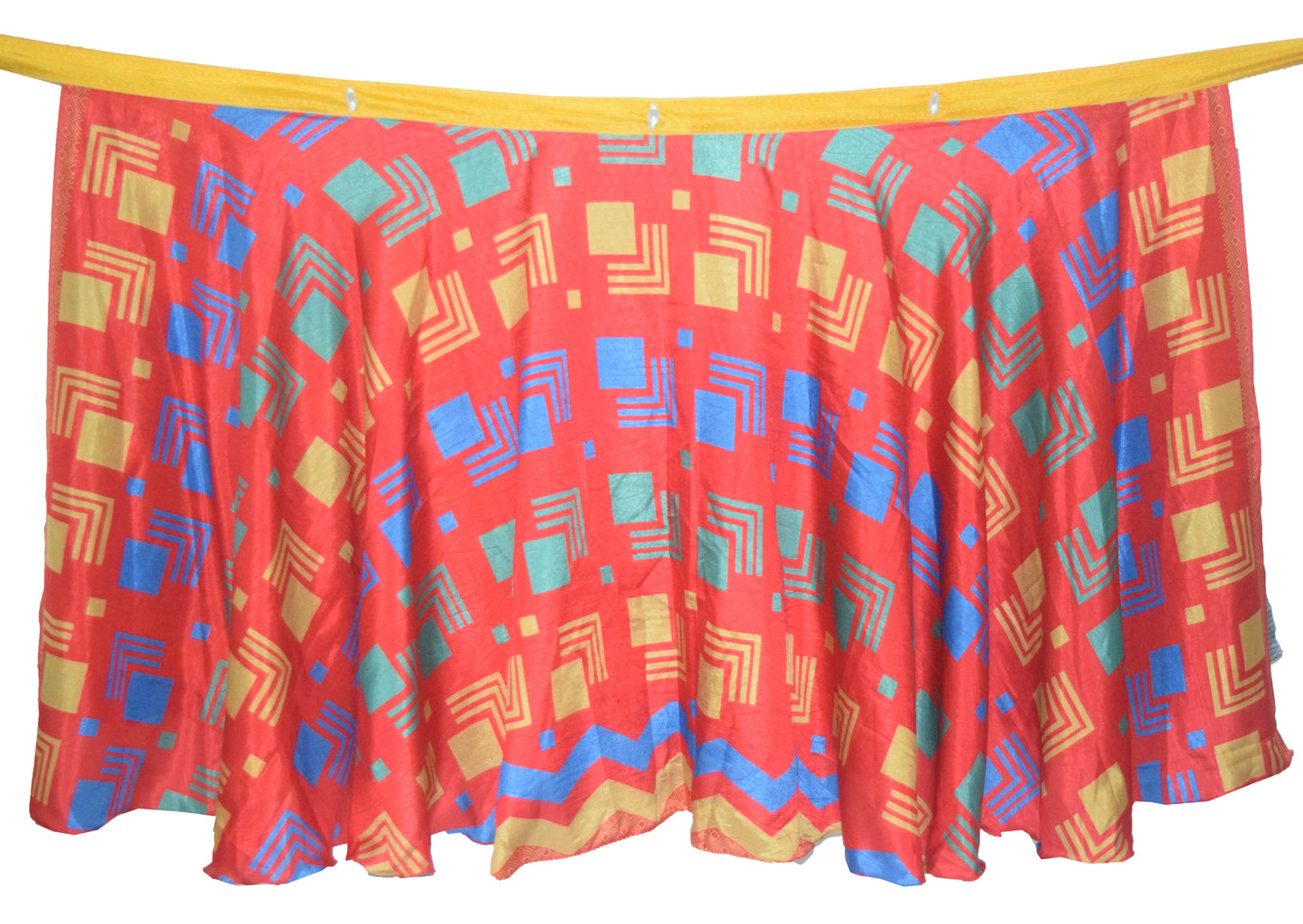 Sushila Vintage 2 Layer Silk Saree Magic Wrap Reversible Skirt Beach Dress Boho