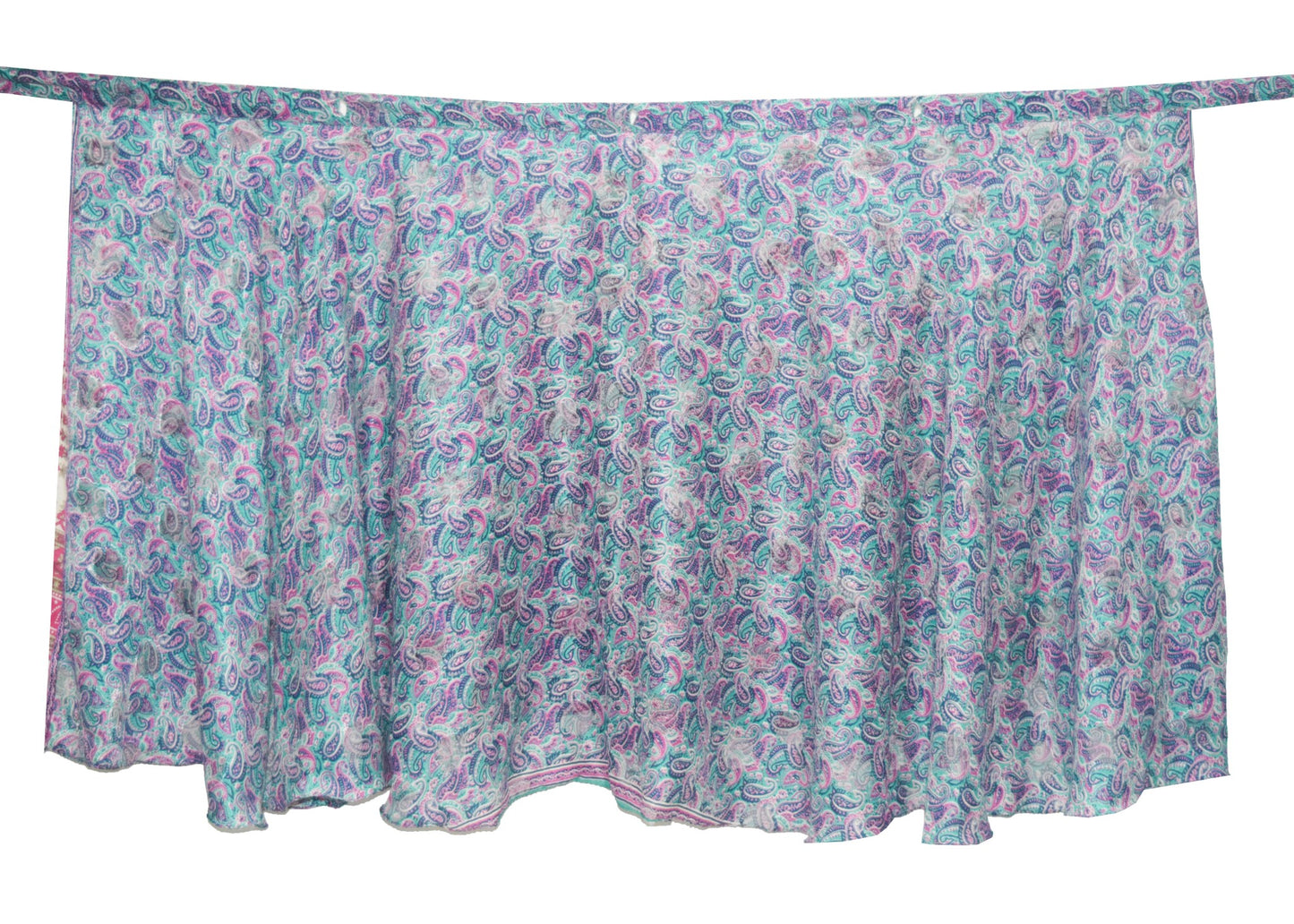 Sushila Vintage Floral Silk Saree Magic Wrap Reversible Skirt Beach Dress Hippe