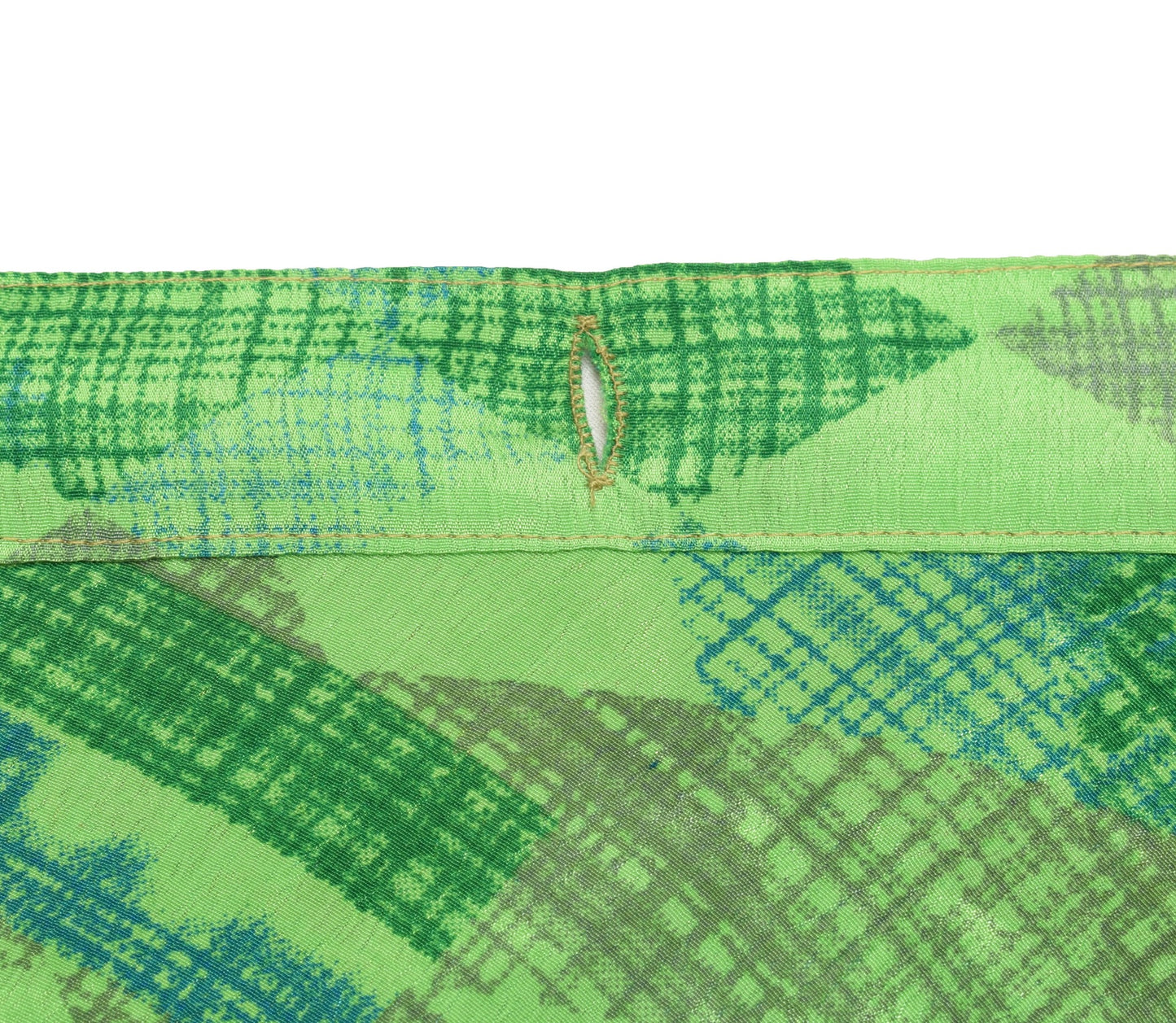 Sushila Vintage Art Silk Saree Magic Wrap Reversible Skirt Blue & Green Beach Dress