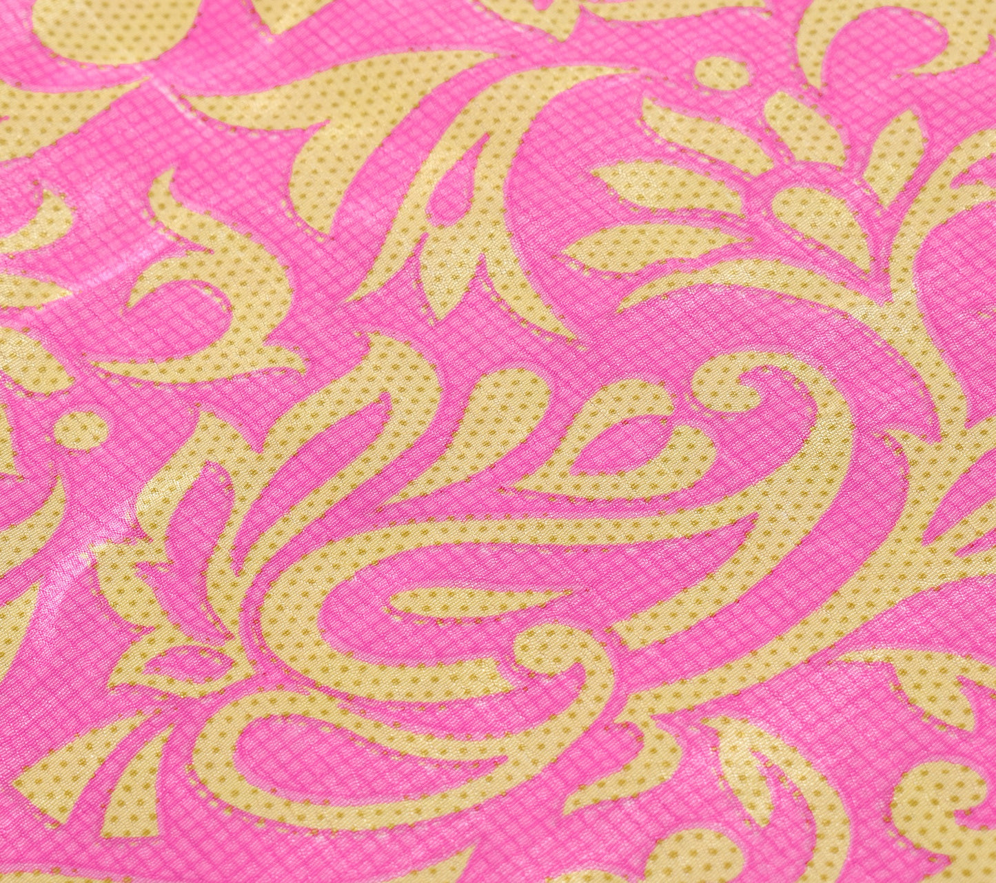 Sushila Vintage Art Silk Saree Magic Wrap Reversible Skirt Floral Pink Beach Dress
