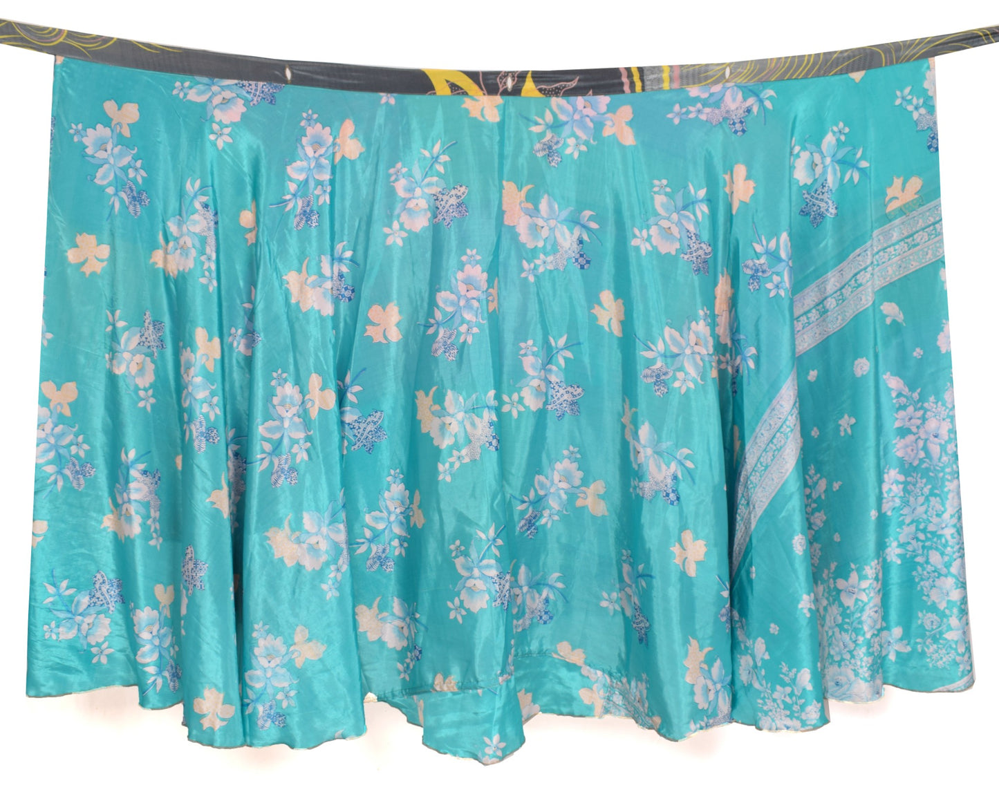 Sushila Vintage Patchwork Magic Wrap Silk Saree Reversible Skirt Beach Dress