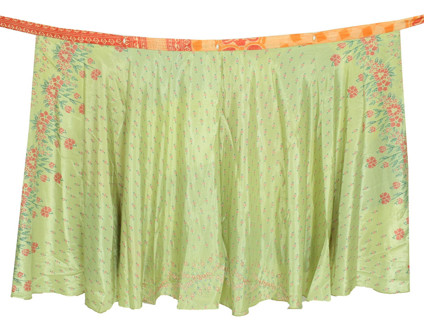 Sushila Vintage Patchwork Magic Wrap Art Silk Saree Reversible Skirt Beach Dress