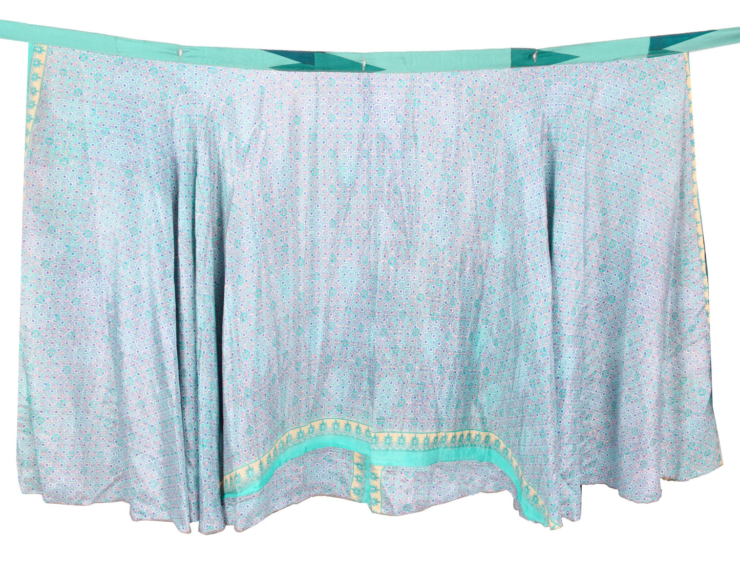 Sushila Vintage Art Silk Saree Magic Wrap Reversible Skirt 2 Layer Beach Dress
