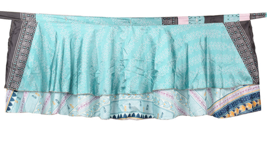Sushila Vintage Mini Wrap Magic Skirt Indian Art Silk Reversible Beach Dress