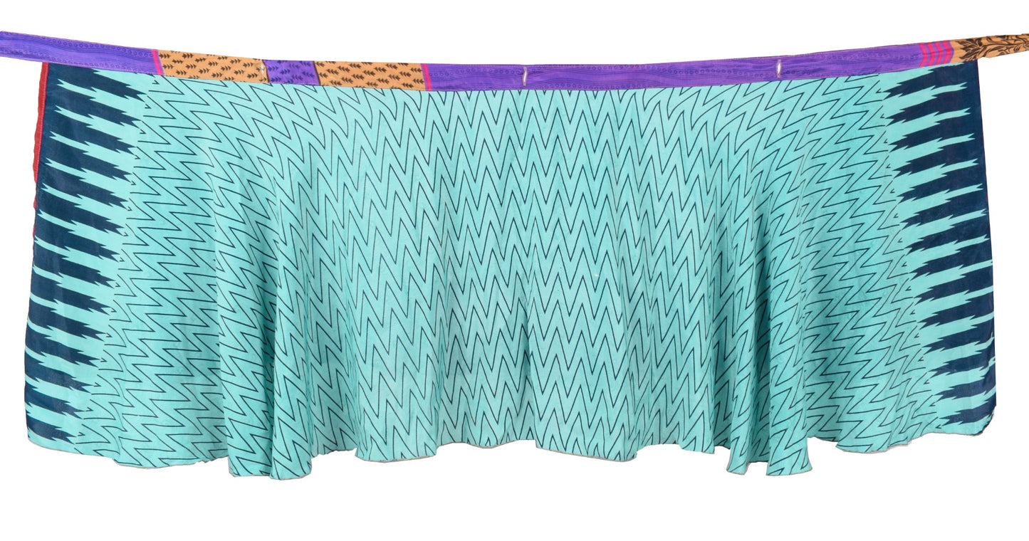 Sushila Vintage Purple Mini Wrap Magic Skirt Art Silk Reversible Beach Dress