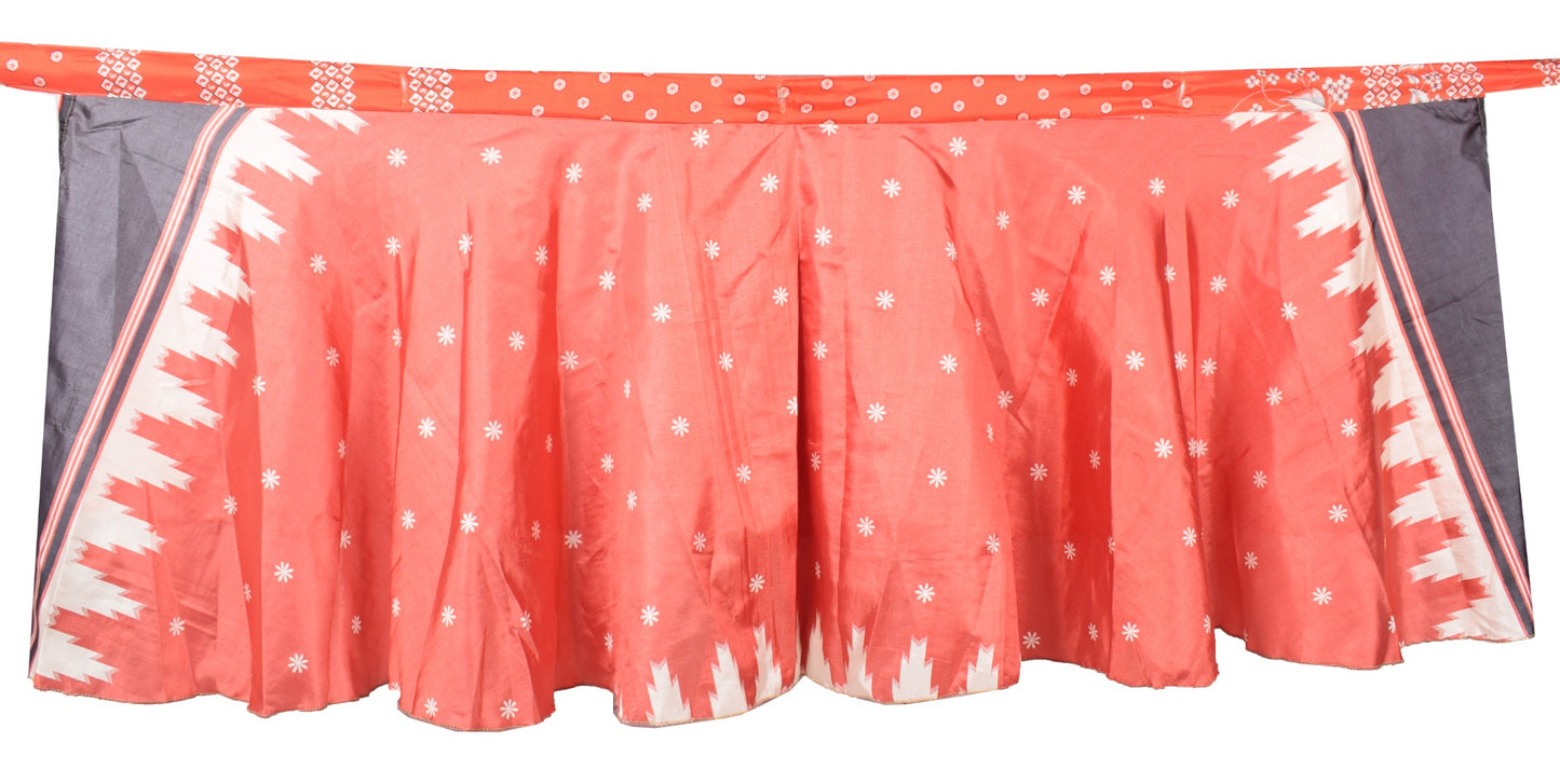 Sushila Vintage Red Mini Wrap Magic Skirt Indian Art Silk Reversible Beach Dress