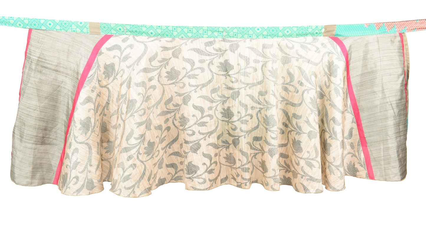 Sushila Vintage Floral Mini Wrap Magic Skirt Art Silk Reversible Beach Dress