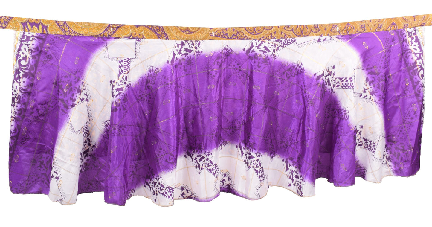 Sushila Vintage Purple Mini Wrap Magic Skirt Art Silk Reversible BeachDress Boho