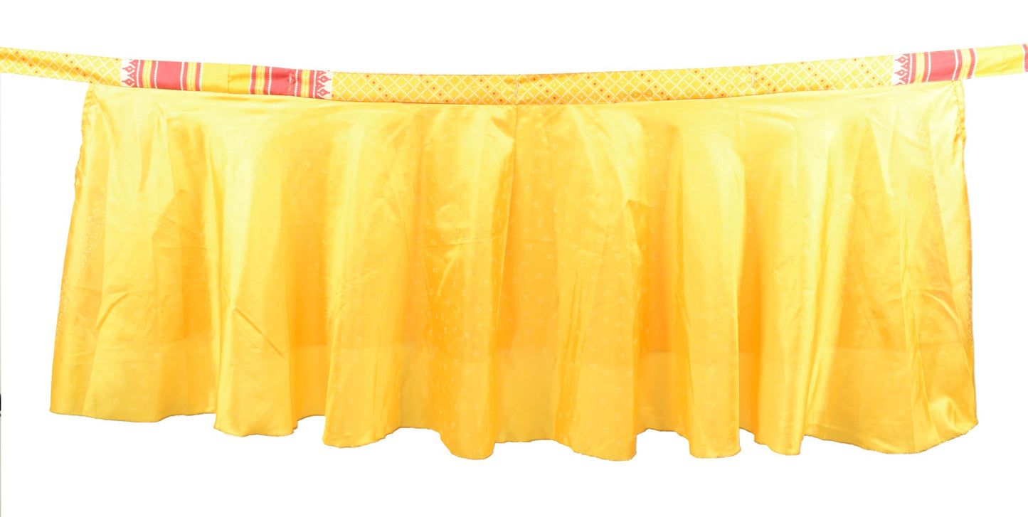 Sushila Vintage Mini Wrap Magic Skirt Art Silk Reversible Yellow Beach Dress