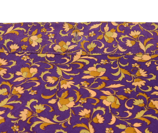 Sushila Vintage Purple Mini Wrap MagicSkirt Art Silk Sari Reversible Beach Dress