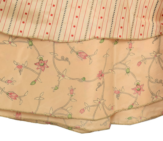 Sushila Vintage Mini Wrap Magic Skirt ArtSilk Reversible Peach Flora BeachDress