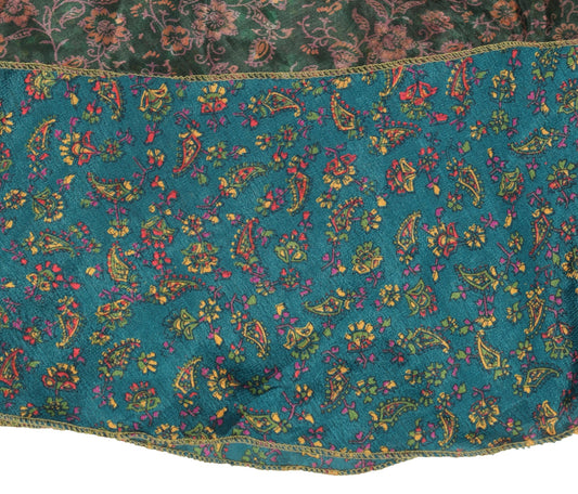 Sushila Vintage Floral Mini Wrap Magic Skirt Art Silk Sari Reversible BeachDress