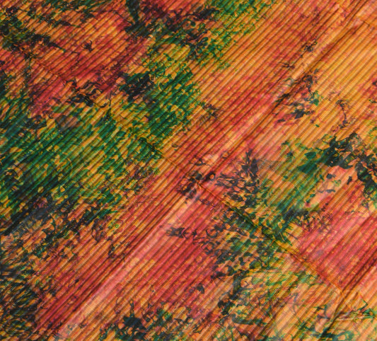 Sushila Vintage Tie-Dye Pure Silk Sari Remnant Scrap Multi-Color Craft Fabric
