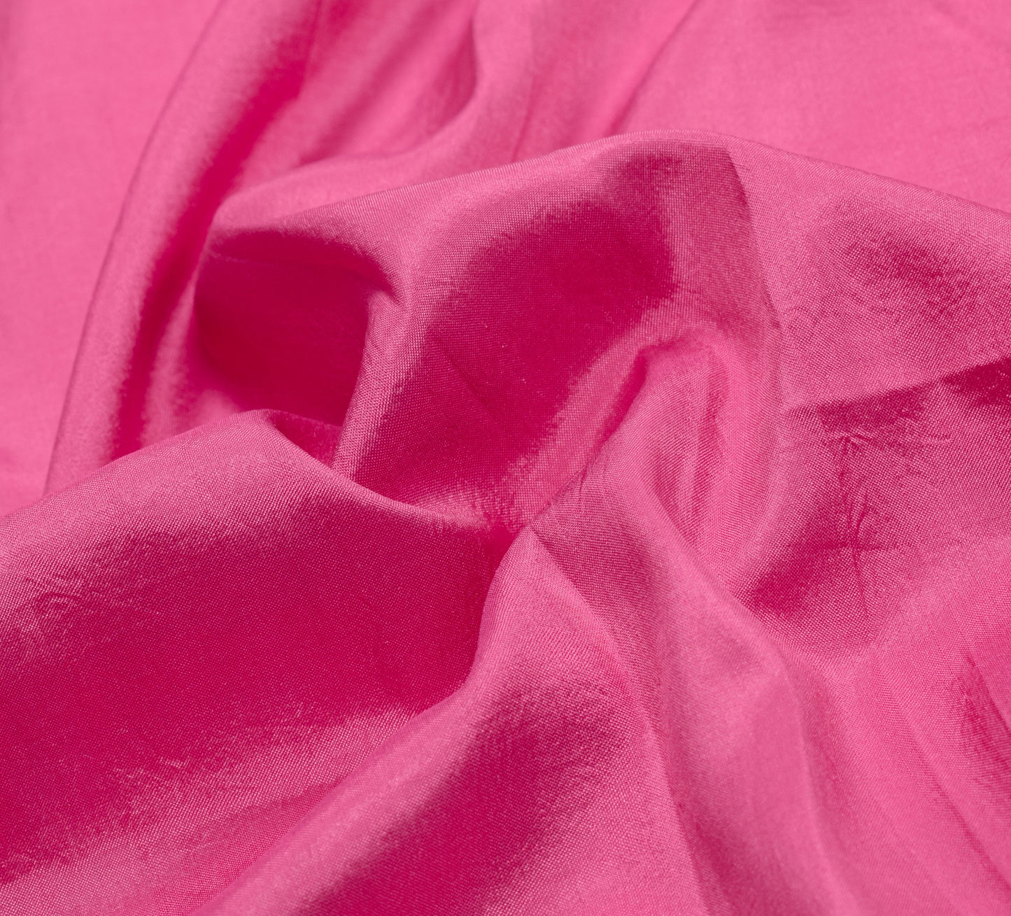 Sushila Vintage Pink Indian Sari Remnant Scrap Zari Woven Pure Silk Craft Fabric