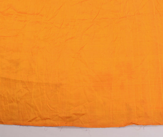 Sushila Vintage Orange Sari Remnant Scrap Multi Purpose Pure Silk Craft Fabric