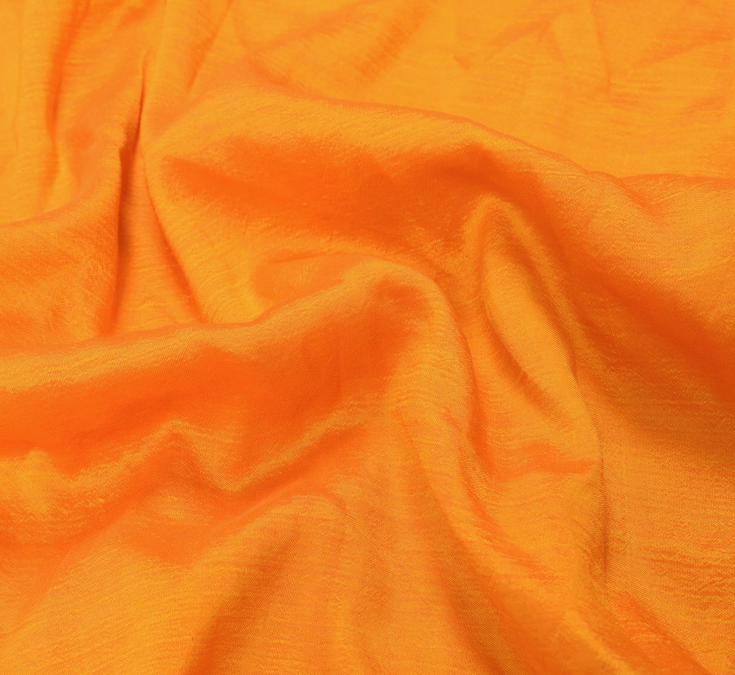 Sushila Vintage Orange Sari Remnant Scrap Multi Purpose Pure Silk Craft Fabric