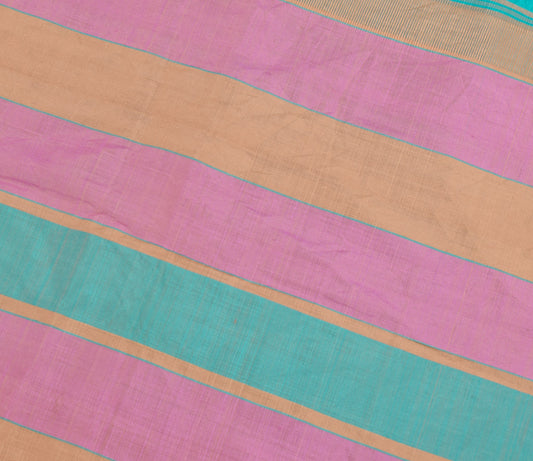 Sushila Vintage Aqua Green Sari Remnant Scrap Multi Use Pure Silk Craft Fabric