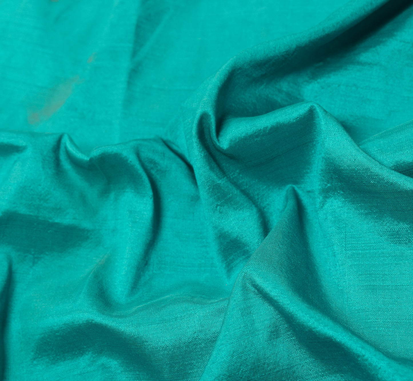 Sushila Vintage Aqua Green Sari Remnant Scrap Multi Use Pure Silk Craft Fabric