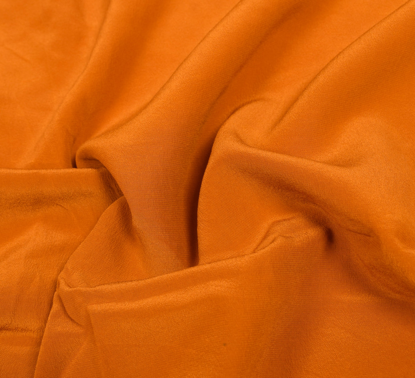 Sushila Vintage Orange Sari Remnant Scrap Multi Purpose Pure Crepe Craft Fabric