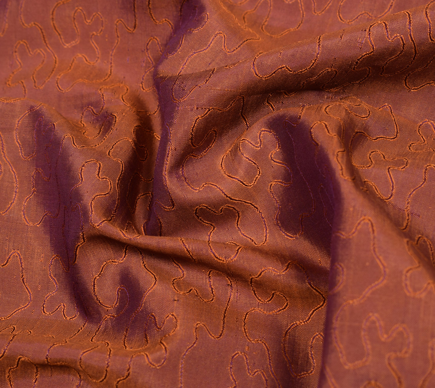 Sushila Vintage Mustard Sari Remnant Scrap Multi Purpose Pure Silk Craft Fabric