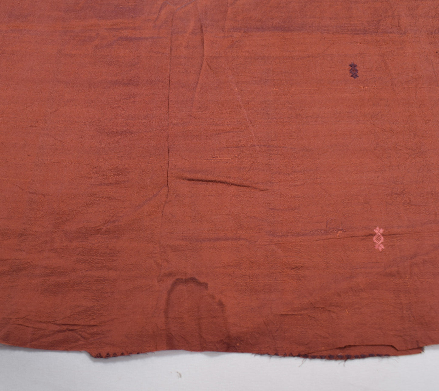 Sushila Vintage Brown Sari Remnant Scrap Multi Purpose Pure Silk Craft Fabric