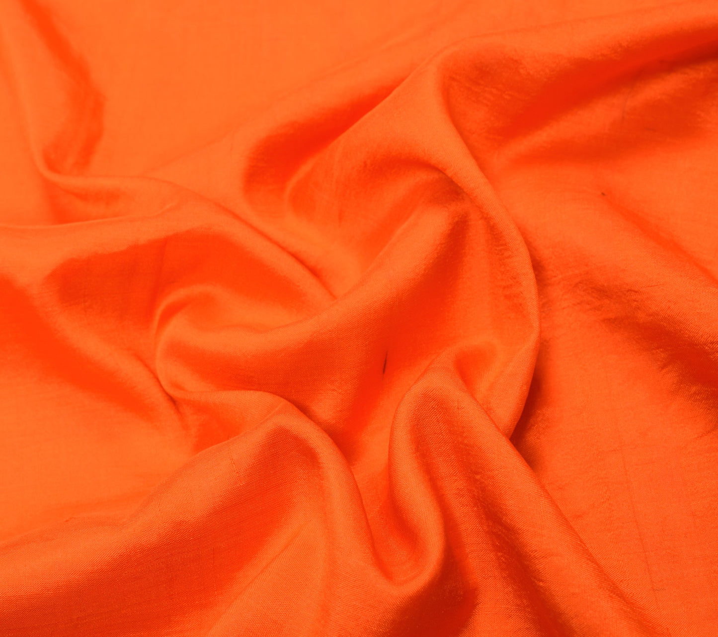 Sushila Vintage Orange Sari Remnant Scrap Multi Use 8Yard Pure Silk Craft Fabric
