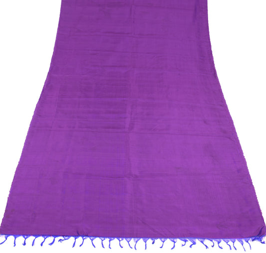 Sushila Vintage Purple Sari Remnant Scrap Multi Purpose Pure Silk Craft Fabric